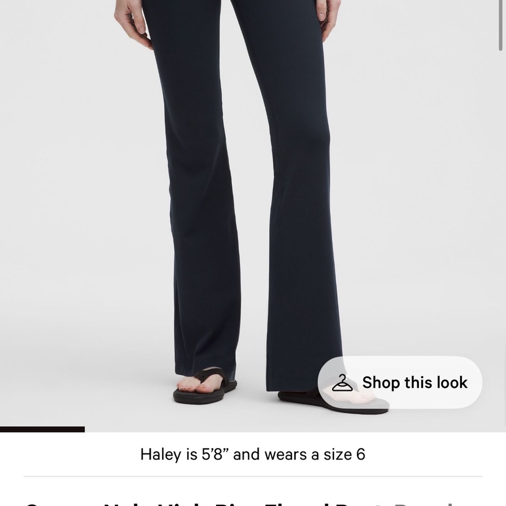 Lululemon Athletica True Navy, Groove Nulu High-Rise flared pant. 33” length.